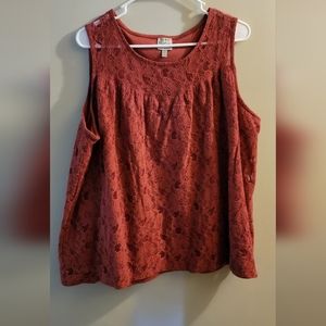 Como Vintage Rust colored sleevless blouse size 2X